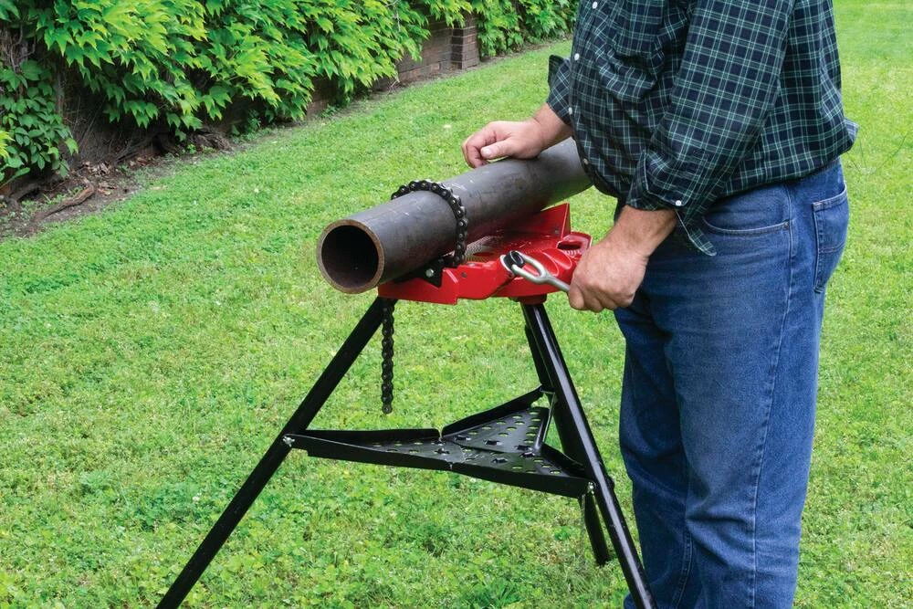 Budget 🧨 REED 13 x 1/8 - 6 in. Tripod Vise Pipe Stand 💯 - Image 3